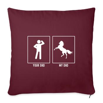 Ton père - Mon père - vecteur d’élevage de chevaux - Housse de coussin décorative 45 x 45 cm - bordeaux - Devant