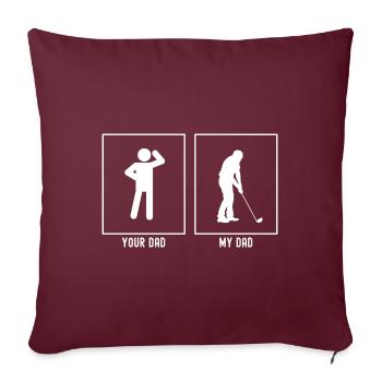 Son père - Mon père - Golfeur Vector - Housse de coussin décorative 45 x 45 cm - bordeaux - Devant