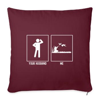 Son mari - I - chassant les oiseaux volants - Housse de coussin décorative 45 x 45 cm - bordeaux - Devant