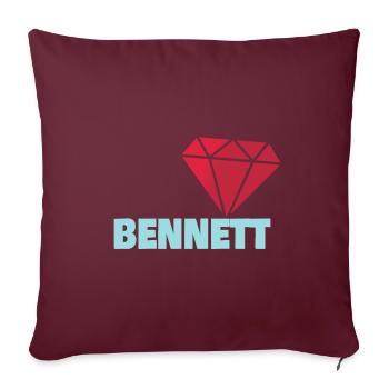 Noble Bennett - Housse de coussin décorative 45 x 45 cm - bordeaux - Devant