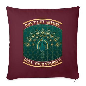 Peacock Art Déco Ne laissez personne ternir votre éclat - Housse de coussin décorative 45 x 45 cm - bordeaux - Devant