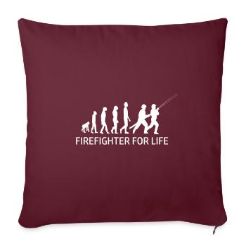 Pompier Pompier Évolution Pompier - Housse de coussin décorative 45 x 45 cm - bordeaux - Devant