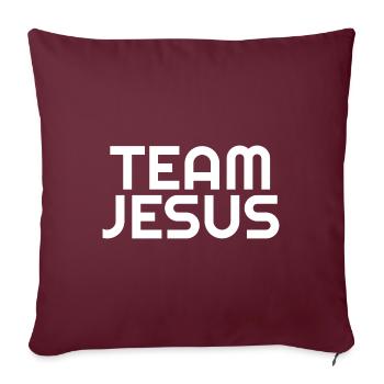 Team Jesus - Citations chrétiennes - Housse de coussin décorative 45 x 45 cm - bordeaux - Devant
