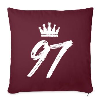 97 Couronne numérique - Housse de coussin décorative 45 x 45 cm - bordeaux - Devant