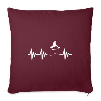 Course de haies parcours d'obstacles battement de coeur - Housse de coussin décorative 45 x 45 cm - bordeaux - Devant