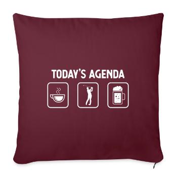 Agenda du jour - Bière - Golf - - Housse de coussin décorative 45 x 45 cm - bordeaux - Devant