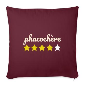 phacochère, 4 étoiles - Housse de coussin décorative 45 x 45 cm - bordeaux - Devant