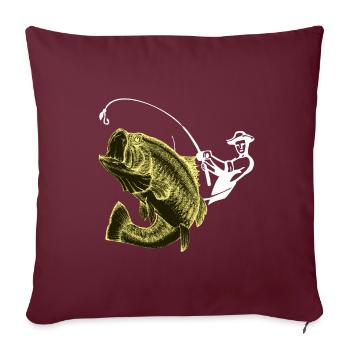 Poisson pêcheur - Housse de coussin décorative 45 x 45 cm - bordeaux - Devant
