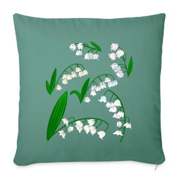 Lilies of the valley - Sofa pillowcase 17,3'' x 17,3'' (45 x 45 cm) - cypress green - Front