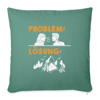 Camper Camping Caravane Dicton - Housse de coussin décorative 45 x 45 cm - vert sapin - Devant