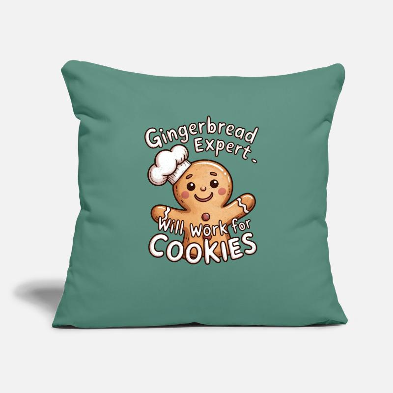 Gingerbread Expert – Will Work for Cookies Sofa pillowcase 17,3'' x 17,3'' (45 x 45 cm)