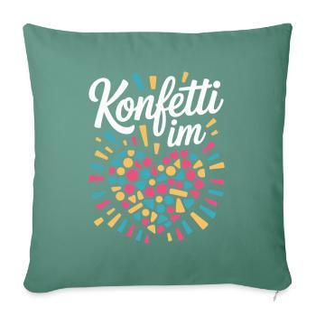 Confettis dans le cœur Costume Carnaval Féminin - Housse de coussin décorative 45 x 45 cm - vert sapin - Devant
