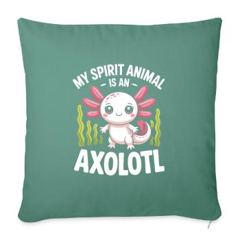 Axolotl Spirit Animal Tee - Sofa pillowcase 17,3'' x 17,3'' (45 x 45 cm) - cypress green - Front
