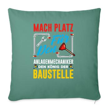 Anlagenmechaniker SHK Sanitär Heizung Handwerk - Sofakissenbezug 45 x 45 cm - Tanngrün - Vorne