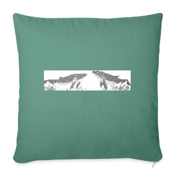 Whale ,Humpback Whale, Lovers - Sofa pillowcase 17,3'' x 17,3'' (45 x 45 cm) - cypress green - Front