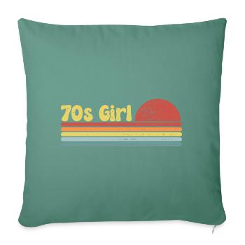 70s Fille 70s Fille Hippie - Housse de coussin décorative 45 x 45 cm - vert sapin - Devant