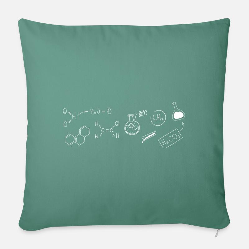 Chemistry Structural Formula - Sofa pillowcase 17,3'' x 17,3'' (45 x 45 cm) - cypress green