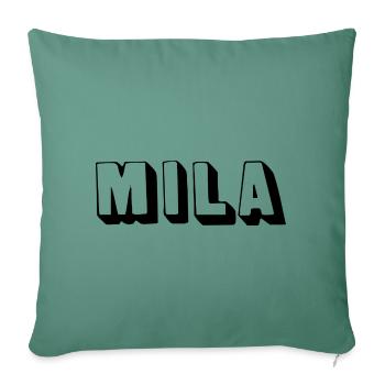 Nom - Mila - Housse de coussin décorative 45 x 45 cm - vert sapin - Devant