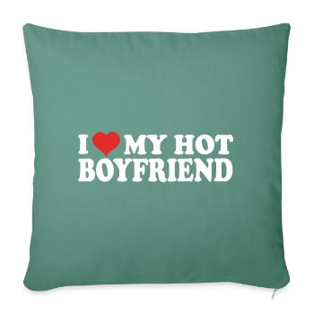 J’aime mon petit ami - Housse de coussin décorative 45 x 45 cm - vert sapin - Devant