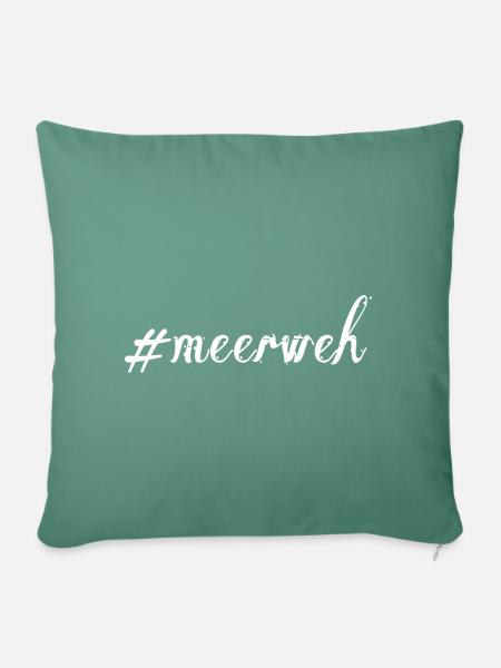 Meerweh - wite - Sofakissenbezug 45 x 45 cm - Tanngrün