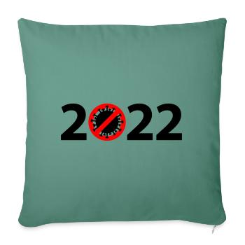 Virus Anti Corona 2022 - Housse de coussin décorative 45 x 45 cm - vert sapin - Devant