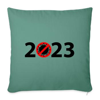 Virus Anti Corona 2023 - Housse de coussin décorative 45 x 45 cm - vert sapin - Devant
