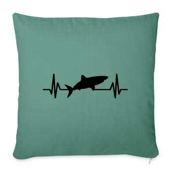 shark heartbeat shark shark fin - Sofa pillowcase 17,3'' x 17,3'' (45 x 45 cm) - cypress green - Front