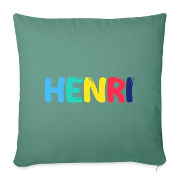 Nom - Henri - Housse de coussin décorative 45 x 45 cm - vert sapin - Devant