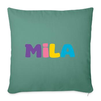Nom - Mila - Housse de coussin décorative 45 x 45 cm - vert sapin - Devant