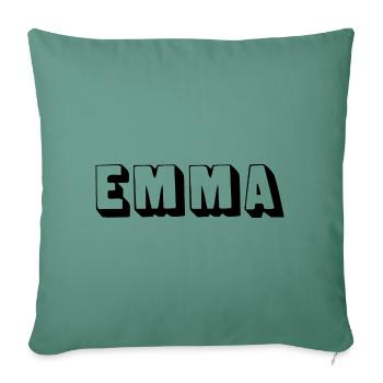 Nom - Emma - Housse de coussin décorative 45 x 45 cm - vert sapin - Devant
