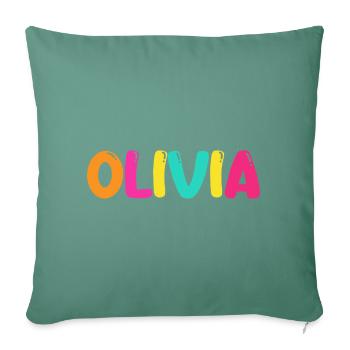 Name - Olivia - Sofakissenbezug 45 x 45 cm - Tanngrün - Vorne