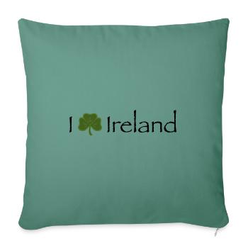 J’aime l’Irlande, le trèfle irlandais - Housse de coussin décorative 45 x 45 cm - vert sapin - Devant
