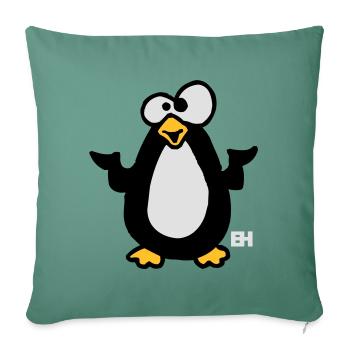 Manchot - Housse de coussin décorative 45 x 45 cm - vert sapin - Devant