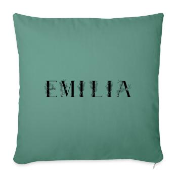 Nom - Emilia - Housse de coussin décorative 45 x 45 cm - vert sapin - Devant