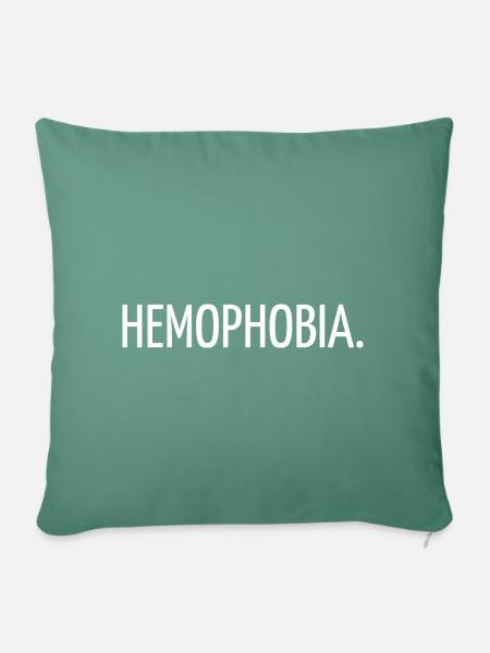 Hemophobia - Sofakissenbezug 45 x 45 cm - Tanngrün