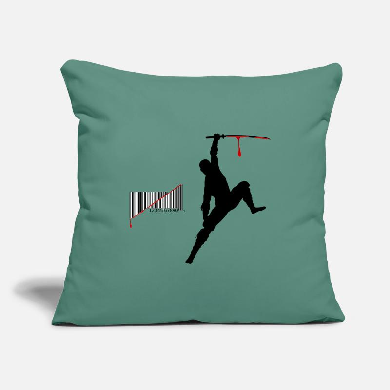 ninja code barres Housse de coussin décorative 45 x 45 cm