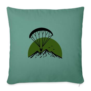 Paramotoring Rétro Design - Housse de coussin décorative 45 x 45 cm - vert sapin - Devant
