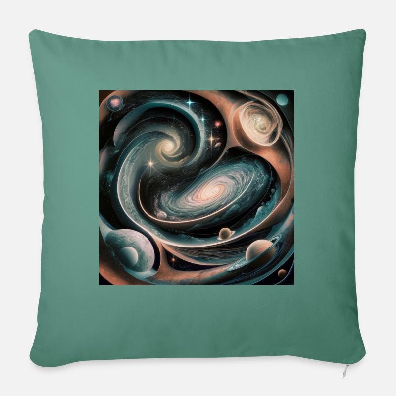 Conception de l’IA de l’univers - Housse de coussin décorative 45 x 45 cm - vert sapin