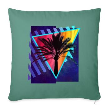 Palm (Eighties Style) - Sofa pillowcase 17,3'' x 17,3'' (45 x 45 cm) - cypress green - Front