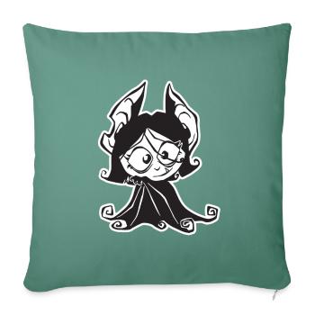 Vampire fille mignonne - Housse de coussin décorative 45 x 45 cm - vert sapin - Devant