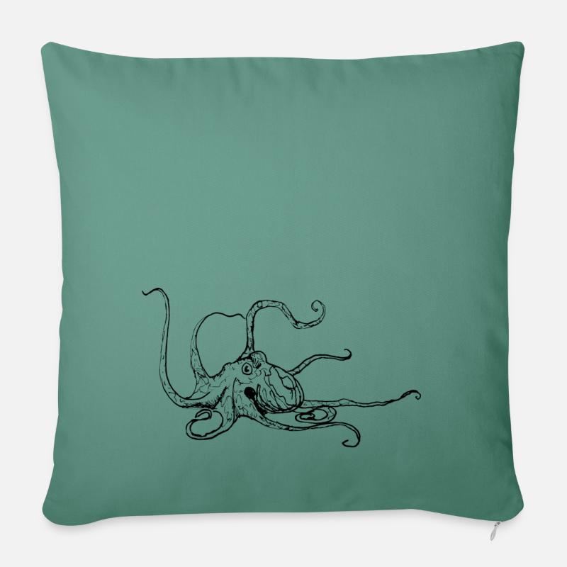 Oktopus - Sofakissenbezug 45 x 45 cm - Tanngrün