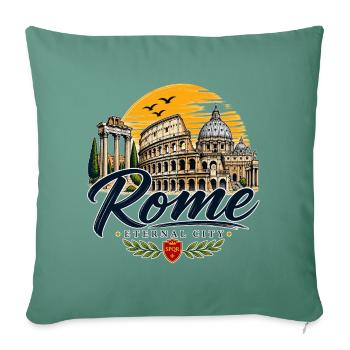 Rom – Eternal City - Sofakissenbezug 45 x 45 cm - Tanngrün - Vorne