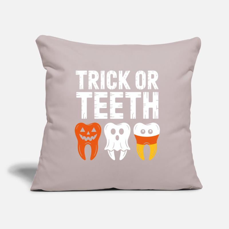 Trick oder Teeth Halloween-T-Shirt Sofakissenbezug 45 x 45 cm