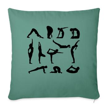 chiffres de yoga - Housse de coussin décorative 45 x 45 cm - vert sapin - Devant