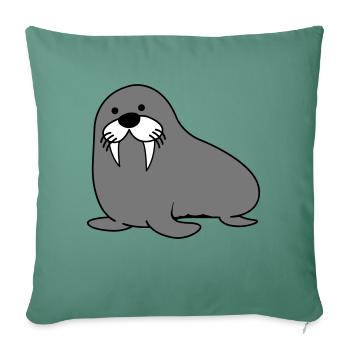 phoque - Housse de coussin décorative 45 x 45 cm - vert sapin - Devant