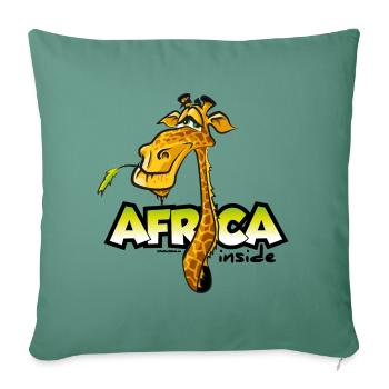 lustige Giraffe Afrika inside Kenia Safari - Sofakissenbezug 45 x 45 cm - Tanngrün - Vorne