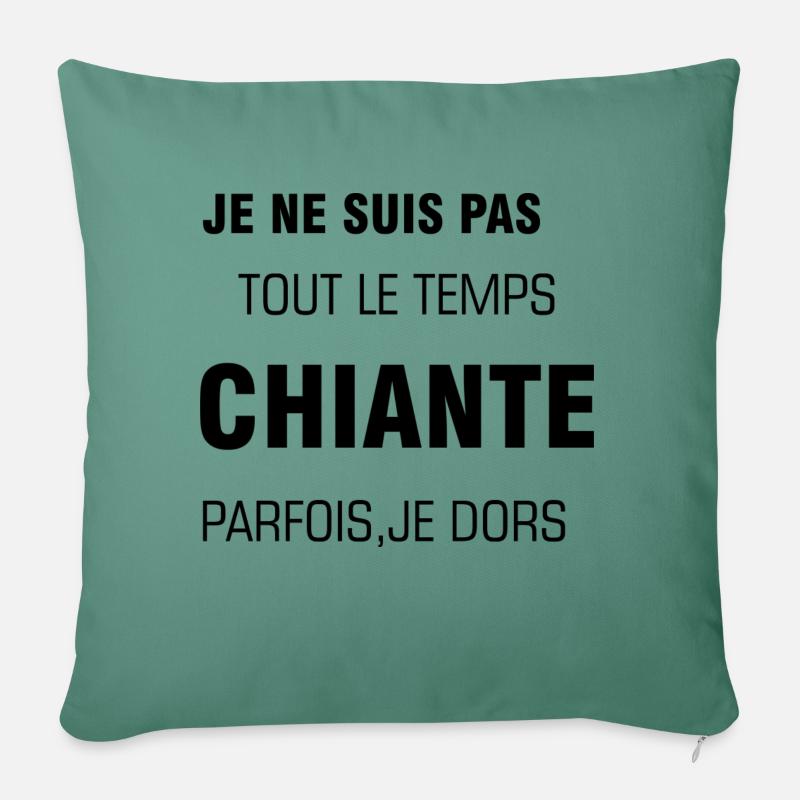 Blague drole - Housse de coussin décorative 45 x 45 cm - vert sapin