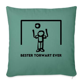 Goalkeeper in goal best goalkeeper Ever - Football Hand - Sofa pillowcase 17,3'' x 17,3'' (45 x 45 cm) - cypress green - Front