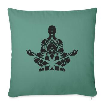 Yoga Méditation Mandala - Housse de coussin décorative 45 x 45 cm - vert sapin - Devant