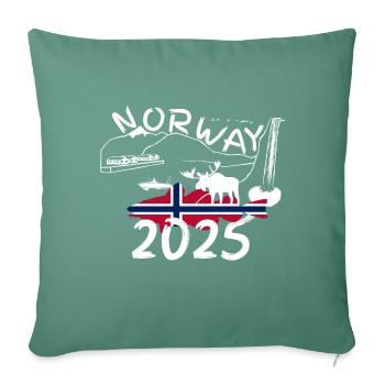 Norway 2025 Cod with mountains and moose fishing - Sofa pillowcase 17,3'' x 17,3'' (45 x 45 cm) - cypress green - Front